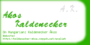 akos kaldenecker business card