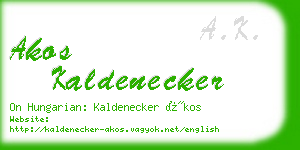 akos kaldenecker business card